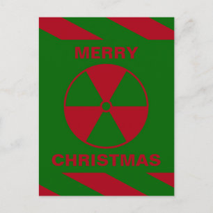 Cartes Pour Fêtes Annuelles Joyeux nucléaire radioactif Noël vert et rouge