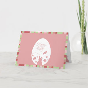 Cartes Pour Fêtes Annuelles Joyeux OEuf de Pâques rose pastel moderne