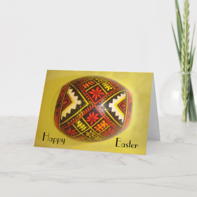 Cartes Pour Fêtes Annuelles Joyeux Oeuf roumain peint à la main de Pâques #6 (Devant)