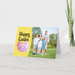 Cartes Pour Fêtes Annuelles Joyeux Oeufs de Pâques sur cadre photo jaune