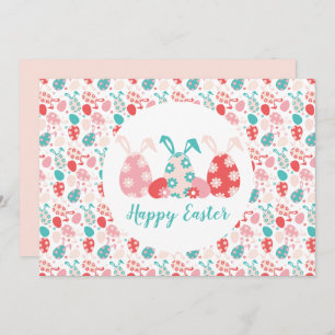 Cartes Pour Fêtes Annuelles Joyeux OEufs Décorés De Pâques Oreilles De Lapin