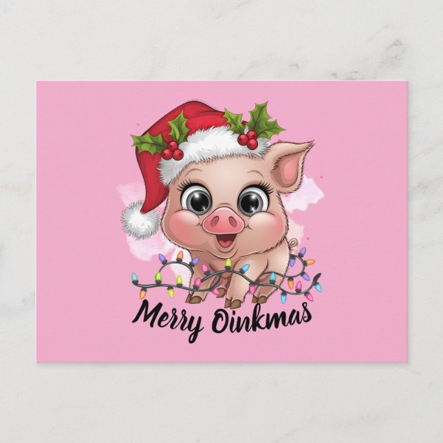 Cartes Pour Fêtes Annuelles Joyeux Oinkmas (Devant)
