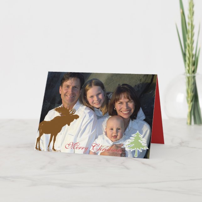 Cartes Pour Fêtes Annuelles Joyeux orignal de Noël (Devant)