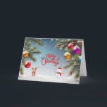Cartes Pour Fêtes Annuelles Joyeux ornements de Noël, Snowman, Reindeer<br><div class="desc">Noël merveilleux</div>