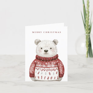 Cartes Pour Fêtes Annuelles Joyeux Ours de Noël dans un pull