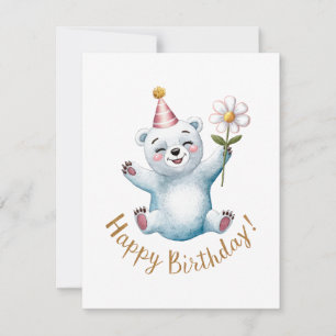 Cartes Pour Fêtes Annuelles Joyeux Ours polaire anniversaire