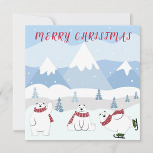 Cartes Pour Fêtes Annuelles Joyeux ours polaires de Noël