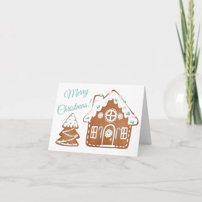 Cartes Pour Fêtes Annuelles Joyeux pain de gingembre de Noël (Devant)