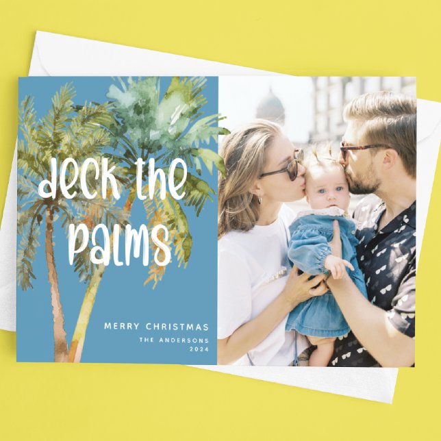Cartes Pour Fêtes Annuelles Joyeux palmiers de Noël des palmiers (Créateur téléchargé)