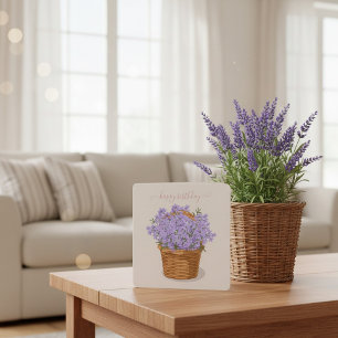 Cartes Pour Fêtes Annuelles Joyeux panier de lavande à main pour anniversaire