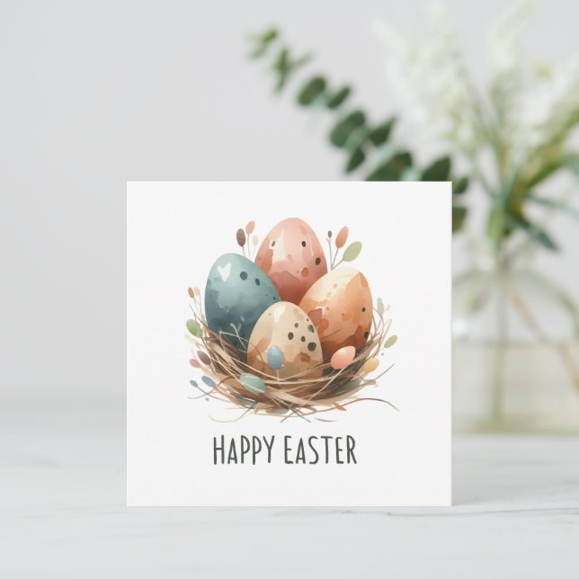 Cartes Pour Fêtes Annuelles Joyeux Pâques (Debout devant)
