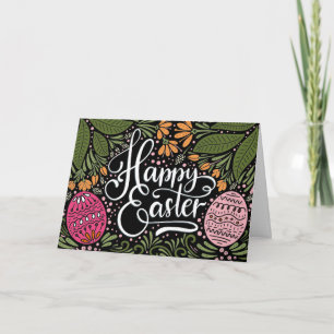 Cartes Pour Fêtes Annuelles Joyeux Pâques coloré Floral