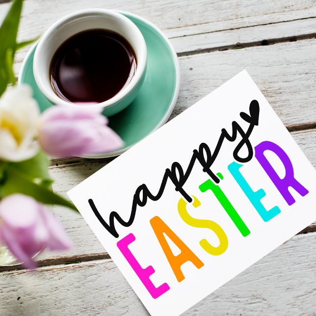Cartes Pour Fêtes Annuelles Joyeux Pâques coloré personnalisé (Créateur téléchargé)
