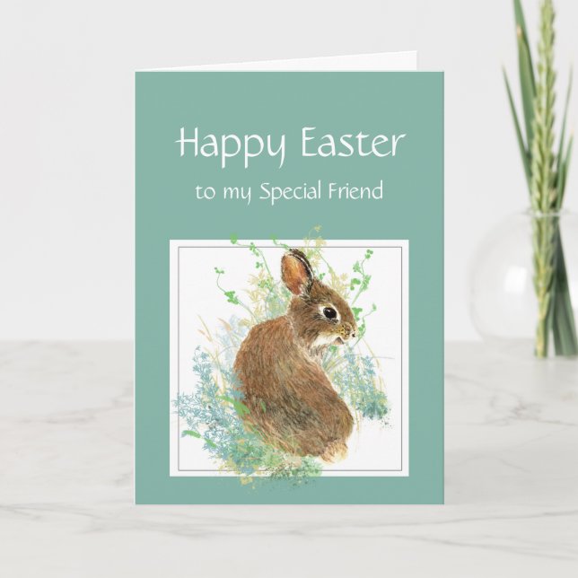 Cartes Pour Fêtes Annuelles Joyeux Pâques Cute Bunny Special Friend Holiday (Devant)