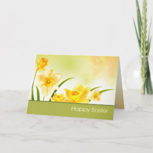 Cartes Pour Fêtes Annuelles Joyeux Pâques. Daffodiques du printemps Pâques