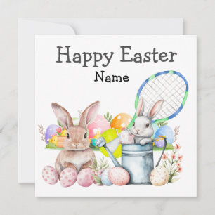 Cartes Pour Fêtes Annuelles Joyeux Pâques de Tennis
