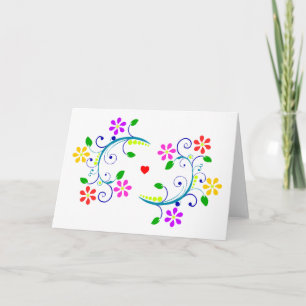 Cartes Pour Fêtes Annuelles Joyeux Pâques Floral, les torrents et le coeur