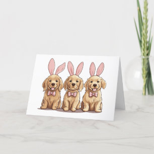 Cartes Pour Fêtes Annuelles Joyeux Pâques Golden Retriever Chiens Bunny Ears