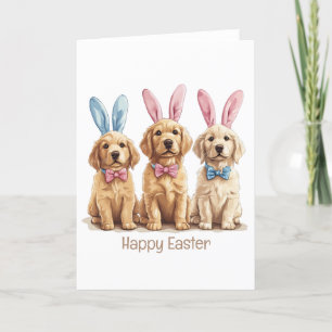 Cartes Pour Fêtes Annuelles Joyeux Pâques Golden Retriever Chiens Bunny Ears