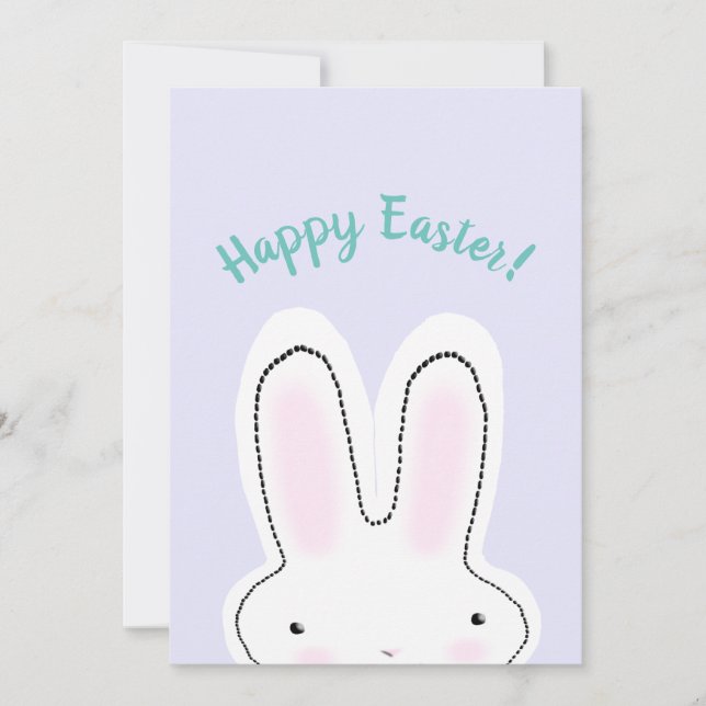 Cartes Pour Fêtes Annuelles Joyeux Pâques Joyeux Printemps lilas mignon Bunny  (Devant)