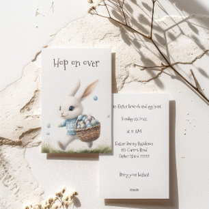 Cartes Pour Fêtes Annuelles Joyeux pâques, lapin de Pâques marchant avec des o