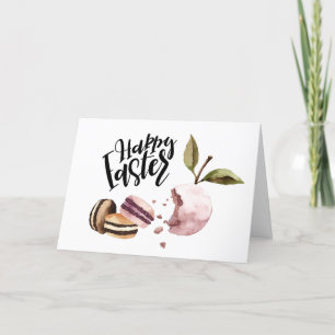 Cartes Pour Fêtes Annuelles Joyeux Pâques   Macarons et fruits Printemps minim