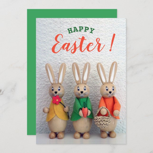 Cartes Pour Fêtes Annuelles Joyeux Pâques | Petite salutation de lapin de Pâqu (Devant / Derrière)