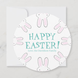 Cartes Pour Fêtes Annuelles Joyeux Pâques turquoise blanc coutume coutume cout
