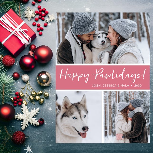 Cartes Pour Fêtes Annuelles Joyeux Pawlidays 3 Photo (Créateur téléchargé)