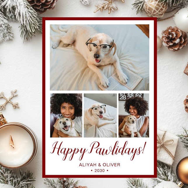 Cartes Pour Fêtes Annuelles Joyeux Pawlidays 4 Photo (Créateur téléchargé)