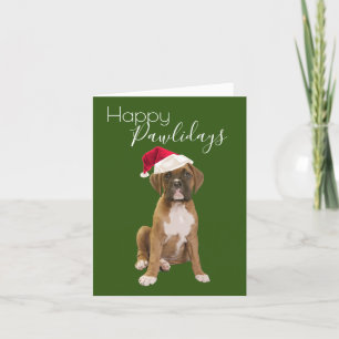 Cartes Pour Fêtes Annuelles Joyeux Pawlidays Chapeau de Noël de chiots