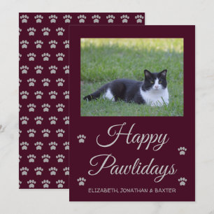 Cartes Pour Fêtes Annuelles Joyeux Pawlidays Chat Photo Noël