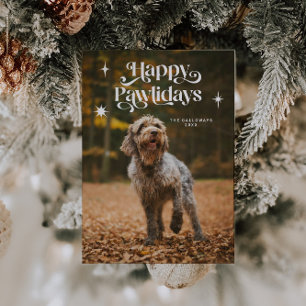 Cartes Pour Fêtes Annuelles Joyeux Pawlidays Chien Photo Noël