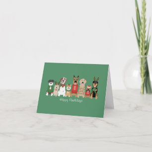 Cartes Pour Fêtes Annuelles Joyeux Pawlidays Chiens Red Green