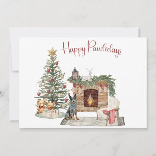 Cartes Pour Fêtes Annuelles Joyeux Pawlidays Design de Chien - Bouvier Austral