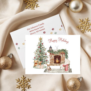 Cartes Pour Fêtes Annuelles Joyeux Pawlidays Design de Chien - Chihuahua