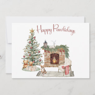 Cartes Pour Fêtes Annuelles Joyeux Pawlidays Design de Chien - Chihuahua