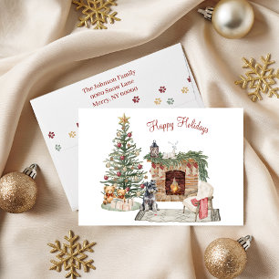 Cartes Pour Fêtes Annuelles Joyeux Pawlidays Design de Chien - Miniature Schna