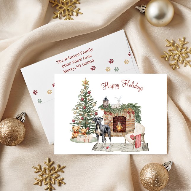 Cartes Pour Fêtes Annuelles Joyeux Pawlidays Design pour chien - Grand Danois (Créateur téléchargé)