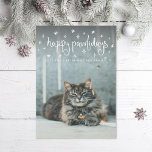 Cartes Pour Fêtes Annuelles Joyeux Pawlidays Fun Stars Photo Chat<br><div class="desc">Joyeux Pawlidays dans le type curly amusant avec les étoiles. Ajoutez une photo au dos ou un message.</div>
