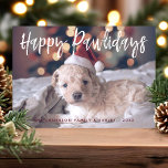 Cartes Pour Fêtes Annuelles Joyeux Pawlidays Funny joli Script Pet Chien Photo<br><div class="desc">Célébrez la saison avec cet adorable carte photo "Happy Pawlidays", parfait pour les amoureux de les chiens. Avec un design festif avec un script ludique et votre ami furry comme étoile, cette carte personnalisable est une façon amusante et chaleureuse d'envoyer des salutations de vacances. Personnalisez-le avec le nom de votre...</div>