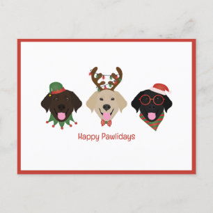 Cartes Pour Fêtes Annuelles Joyeux Pawlidays Labrador Retriever Dogs