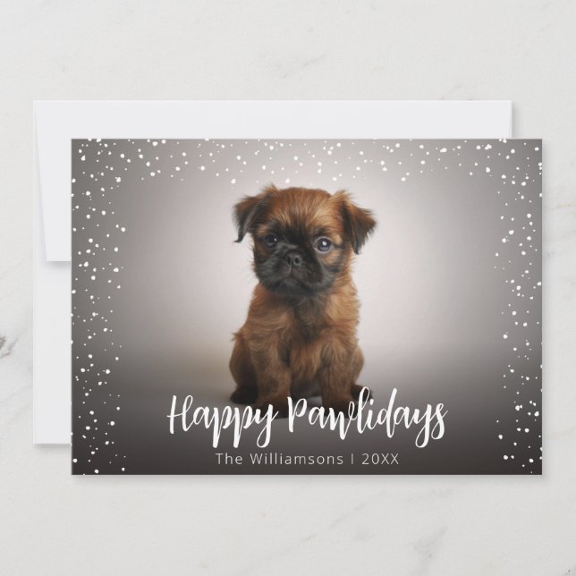 Cartes Pour Fêtes Annuelles Joyeux Pawlidays mignon chien photo Noël (Devant)