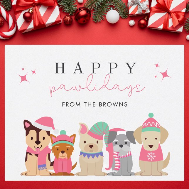 Cartes Pour Fêtes Annuelles Joyeux Pawlidays Mignonne Chien Noël (Créateur téléchargé)