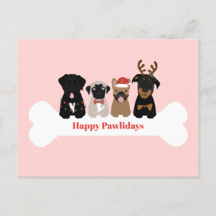 Cartes Pour Fêtes Annuelles Joyeux Pawlidays Noël Chiens de vacances