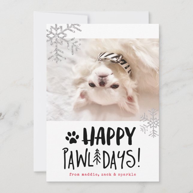 Cartes Pour Fêtes Annuelles Joyeux Pawlidays | Pet Photo Holiday Card (Devant)
