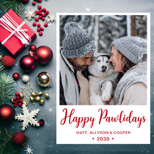 Cartes Pour Fêtes Annuelles Joyeux Pawlidays Photo