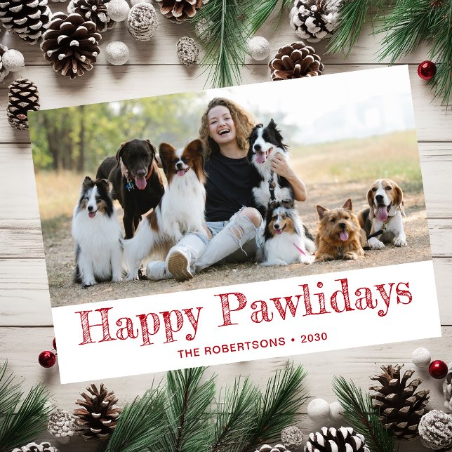 Cartes Pour Fêtes Annuelles Joyeux Pawlidays Photo (Créateur téléchargé)