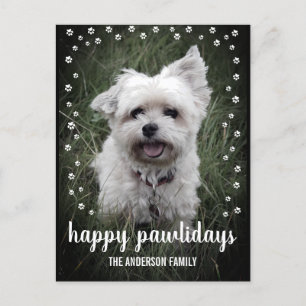 Cartes Pour Fêtes Annuelles Joyeux Pawlidays Photo Chien moderne Noël