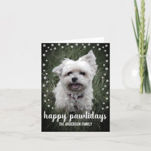 Cartes Pour Fêtes Annuelles Joyeux Pawlidays Photo moderne Elégant chien Noël